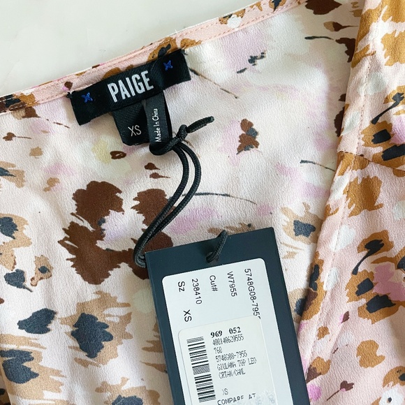 Paige Floral & Leopard Print Silk Top, NWT! - Picture 15 of 17
